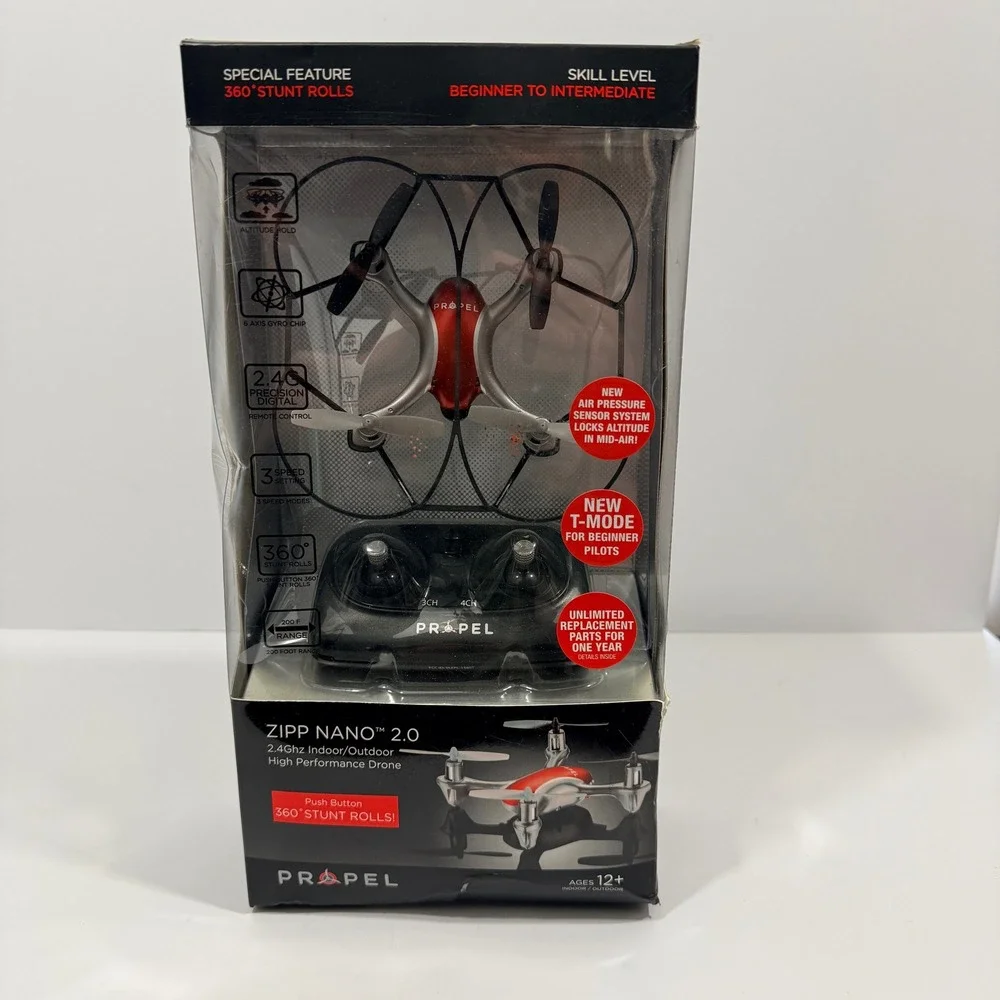 Propel Zipp Nano 2.0 Drone Unisex OS Red New 2.4Ghz High Performance Stunt Quad